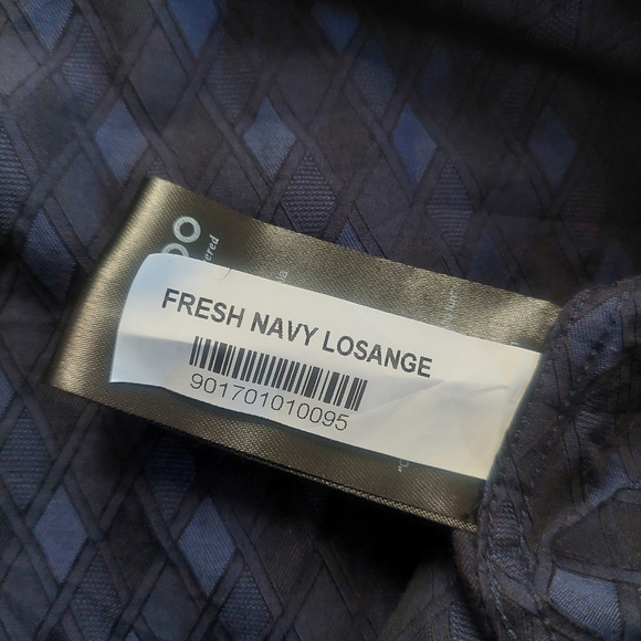 Maceoo Fresh Navy Losange Short Sleeve Shirt Size 6 2XL - Picture 10 of 11